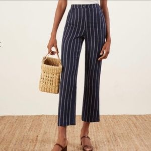Reformation high waist stripe pant